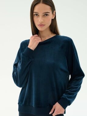 Splits59 velour pullover Velvet-Texture Crewneck in lavender lilac small